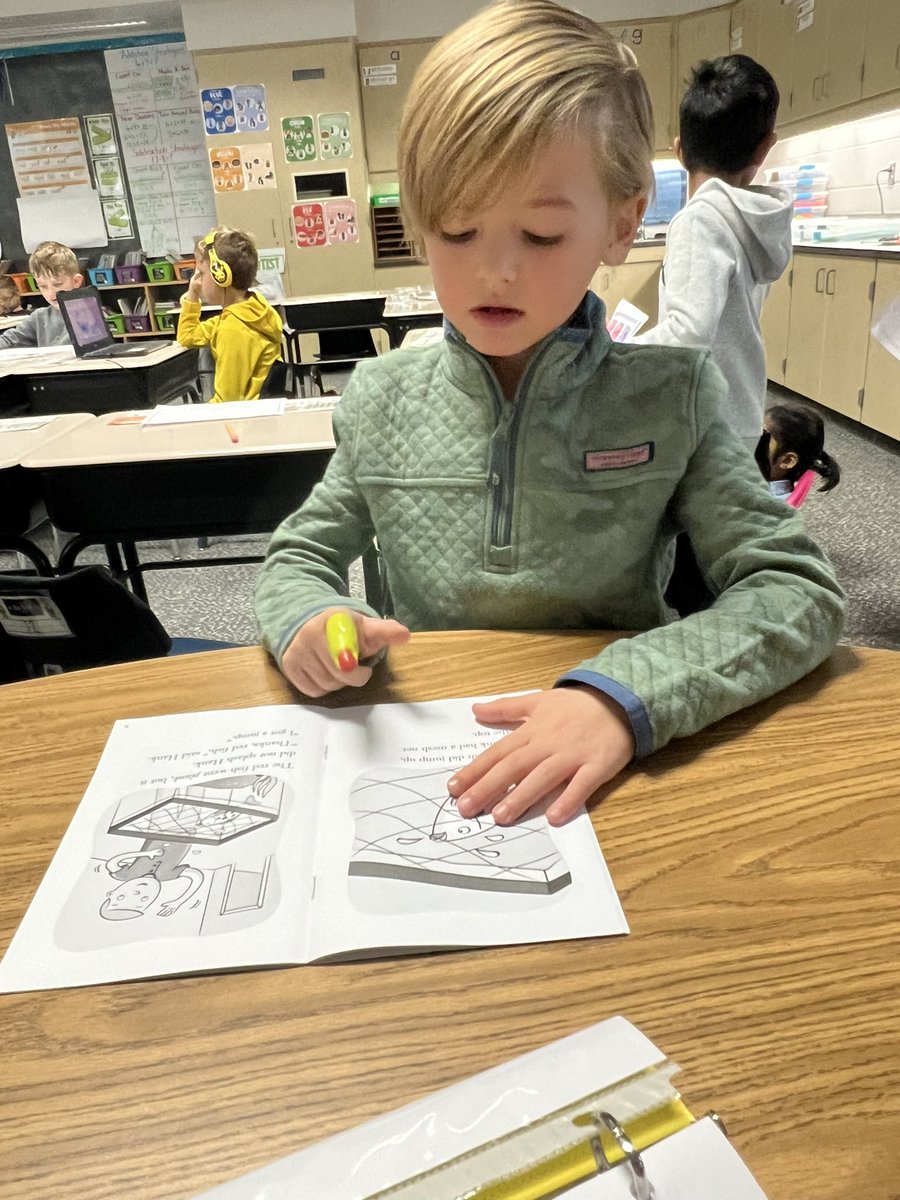 Reading is always more engaging with special fingers! <a href="/WCECCS/">West Clay Elementary</a>