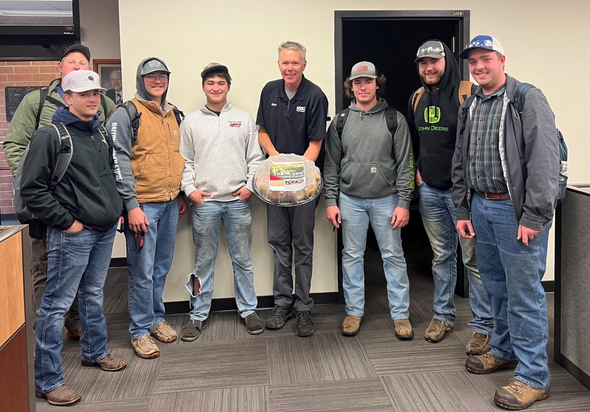 Thank you to the NDSCS Facilities Management Department for mowing and helping us set up for Field Days at the NDSCS Kosel Family Agriculture Land Lab.  Our students expressed their appreciation with a delivery of fresh caramel rolls!