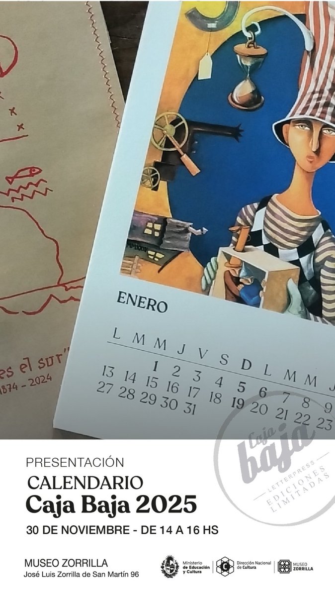 Por noveno año consecutivo nuestro Calendario te trae una selección de obra gráfica de artistas nacionales y regionales para que te acompañen en el recorrido del nuevo año que se aproxima.

Una edición limitada de solo 120 ejemplares con un excelente cuidado en los detalles.