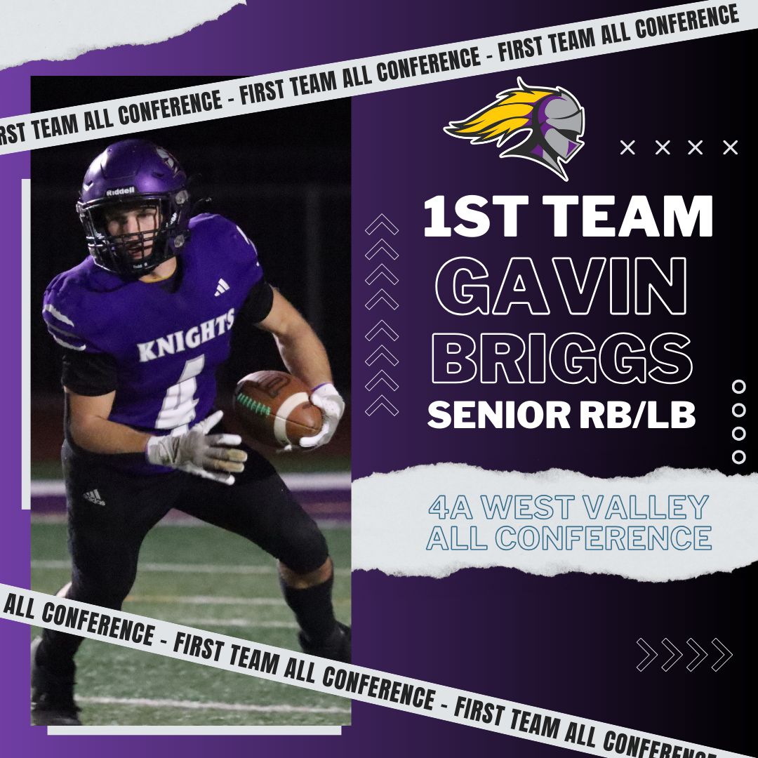 Congrats to RB/LB Gavin Briggs for earning 1st Team All-Conference! #KnightUp⚔️