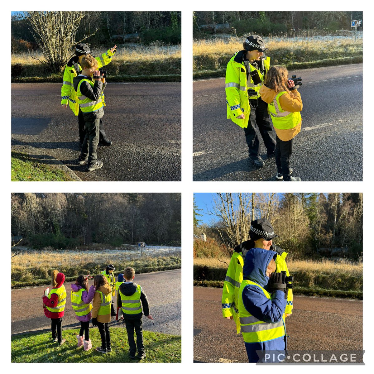 Our JRSO group were out and about in Strathyre today with the local Police Officers learning about the dangers of speed. The best part was getting to use the speed gun 🚓 #communitypartnerships