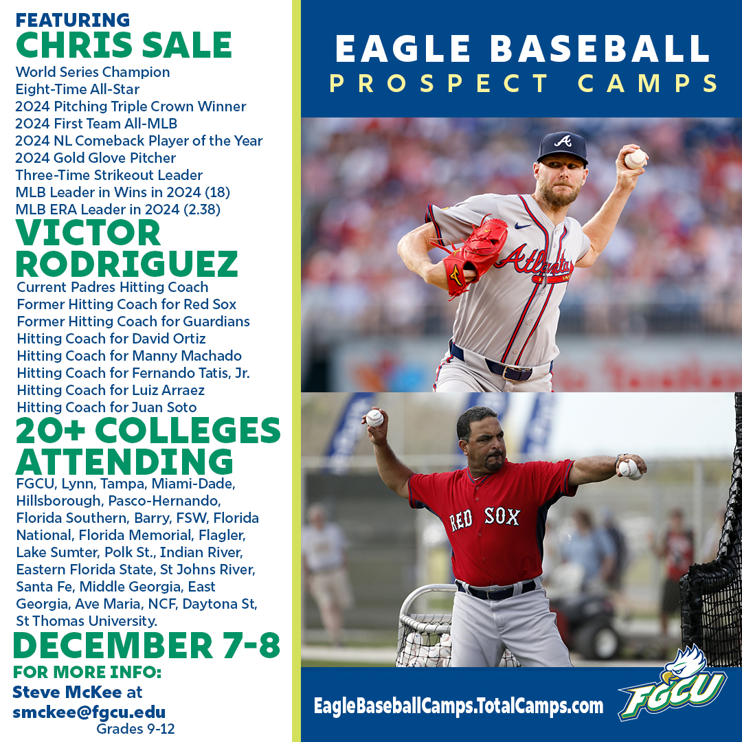 Seems like a great time to remind you that CHRIS SALE and VICTOR RODRIGUEZ will be at our Eagle Baseball Prospect Camp December 7-8! #WingsUp