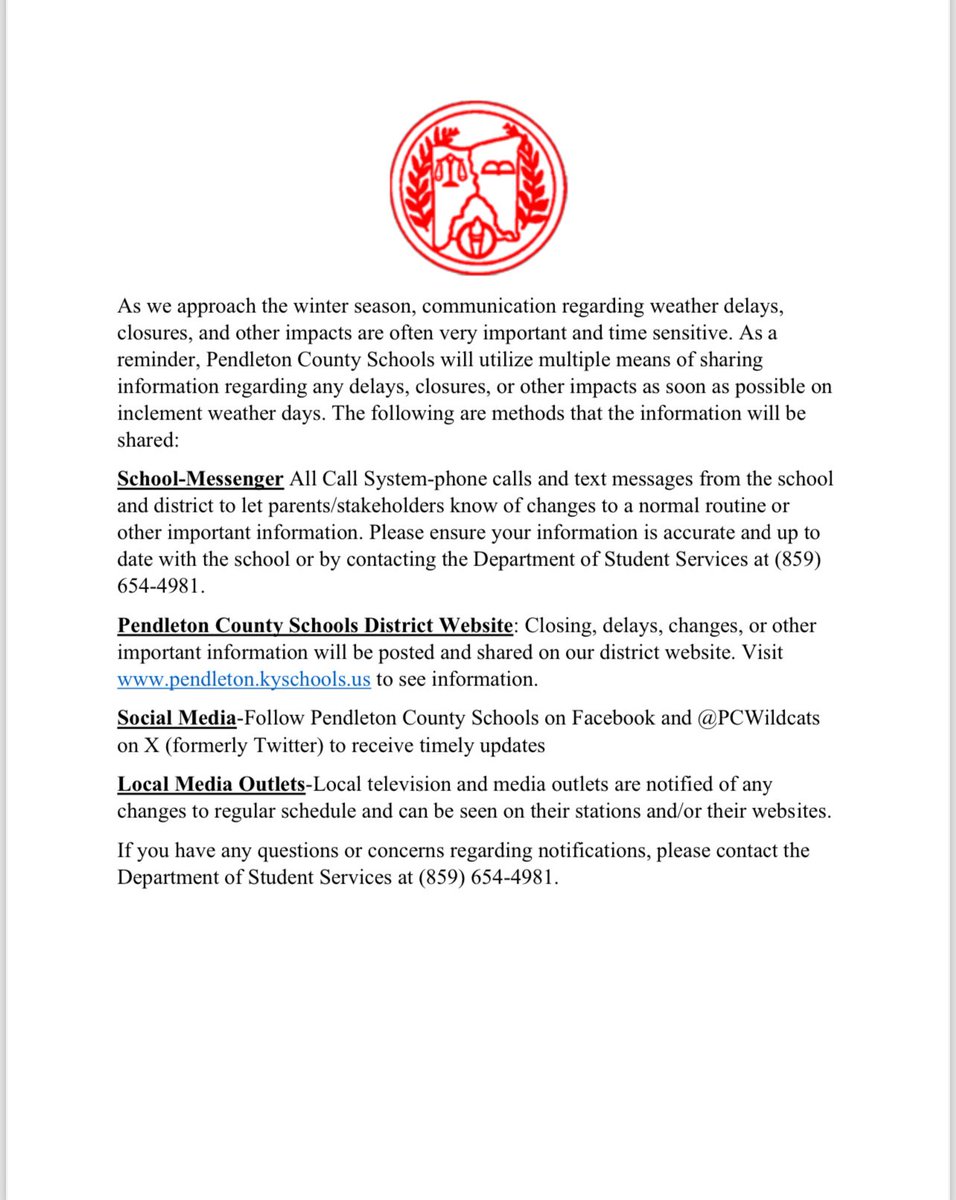 Please see information regarding Pendleton County Schools communication methods!