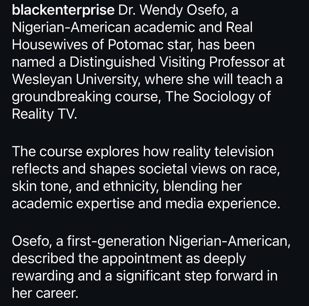 JaysRealityBlog's tweet photo. Congratulations to Dr. Wendy on being named Distinguished Professor at Wesleyan University where she will teach a course on “The Sociology on Reality TV!” 🌸❤️ #RHOP https://t.co/M2FXDPBVLj
