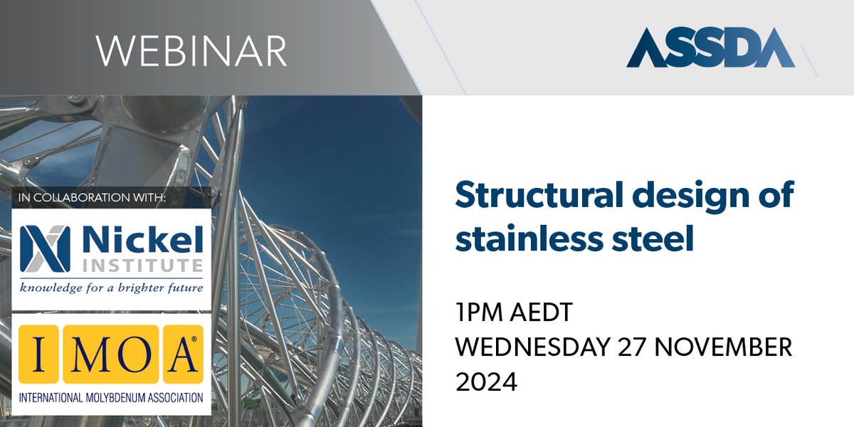 Discover the power of structural stainless steel in the built environment! 🌟 Learn about its performance, sustainability, &amp; resilience, with insights from global design practices.
📅 Presenter: Nancy Baddoo (SCI, UK)
👉 Register now: lnkd.in/gXGkzW7D
