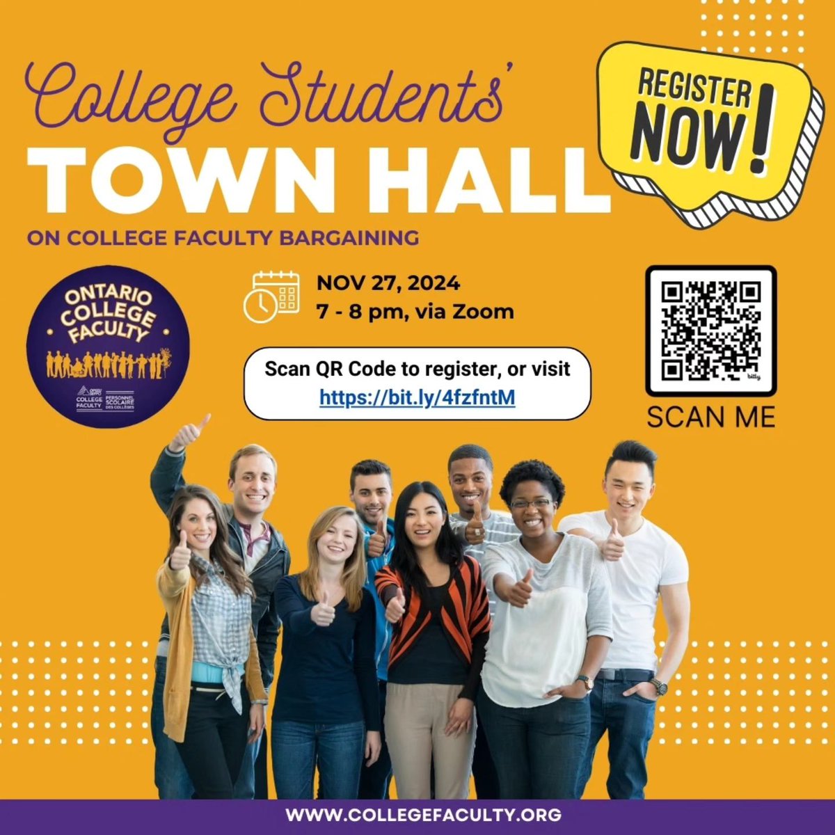 OPSEU560's tweet image. Calling all students and student associations!

We're holding a town hall just for you! Come to learn more about college faculty bargaining.

Register now: bit.ly/4fzfntM
