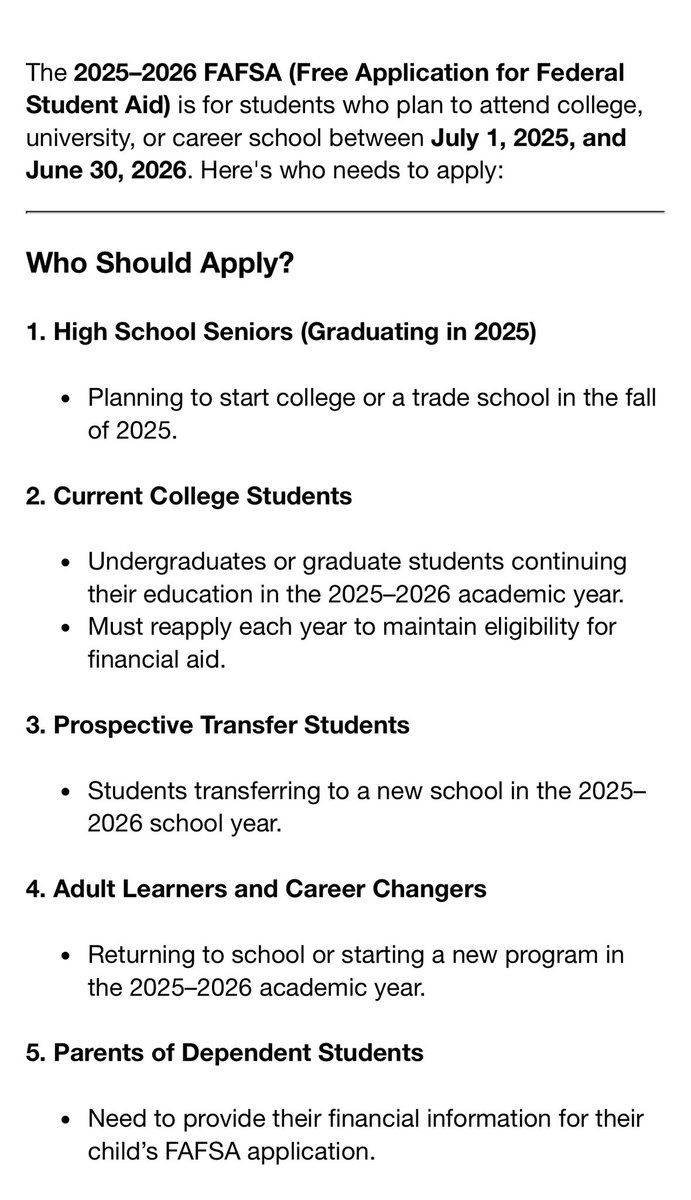 DebtDrowning's tweet photo. 💥💥 2025-2026 FAFSA is now open💥💥
If you or your child needs to secure funding for your student 👩🏽‍🎓 loans; for July 2025- June 30, 2026 
💸Now is the time to apply!

If you have any questions on qualifying or income restrictions email me: Advisor@prosclub.net https://t.co/NM7ihmm0VP