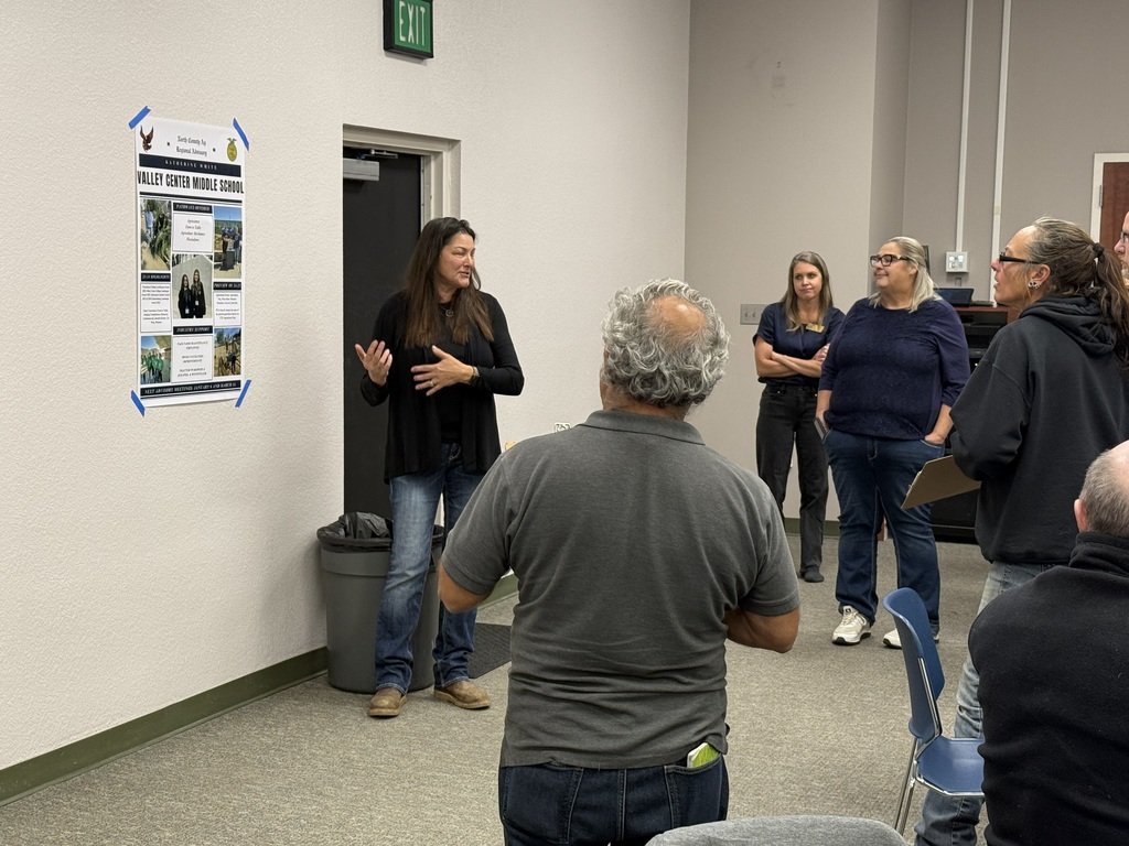 VCMS &amp; VCHS agriculture programs were presented to teachers and industry reps throughout the county at the North County Agriculture Advisory Meeting.  Thank you to teachers Katherine White &amp; Danielle Bauer for showcasing our programs and many achievements of our students. #VCPUSD