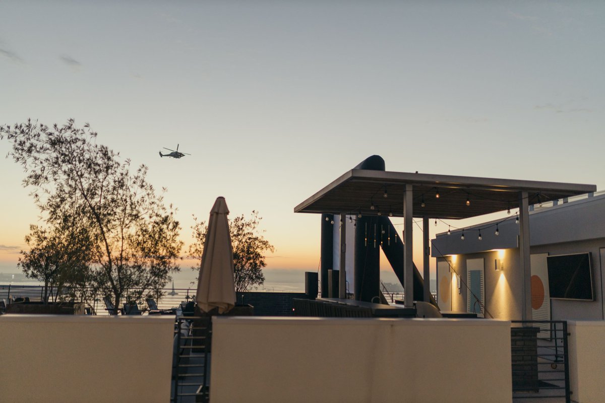 Cruising up to the rooftop movie night in style!