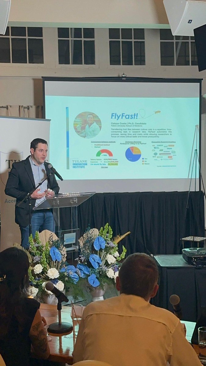 Denglab_Tulane's tweet image. Congrats to our student Caique Costa for winning 2nd place in Tulane’s Open Season Pitch Competition hosted by Tulane Innovation Center! 🎉 His idea, FlyFast!, promises to be a game-changer for lab efficiency. 🚀💡 #Innovation #FlyFast!