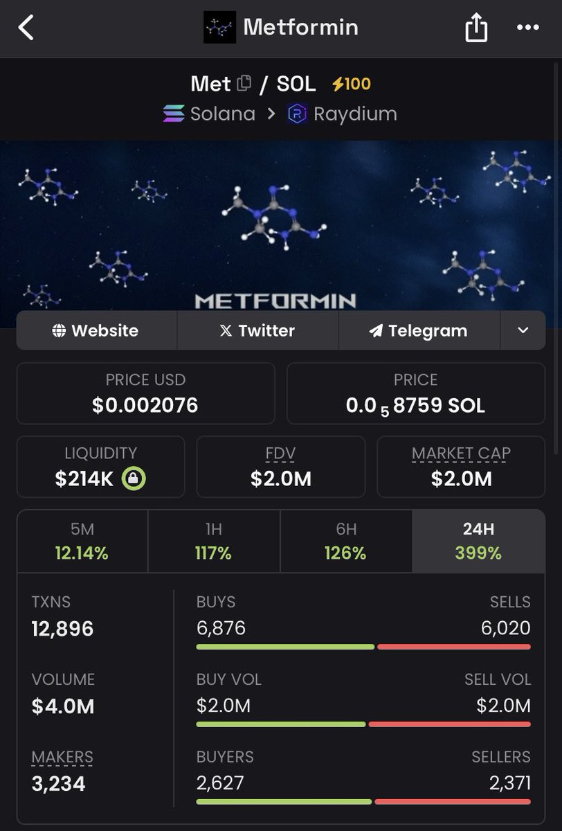 When new ATH? <a href="/metforminsol/">Metformin</a> 💪🏻

$MET now 2m mcap and it’ll try to new ATH! 📈

Whales are coming 🐳🐳