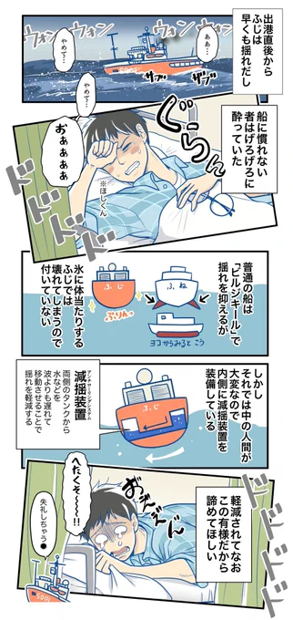南極観測船って、南極に着くまでどんなことしてるのかなー
ってトコロをマンガに描きました(再掲) 