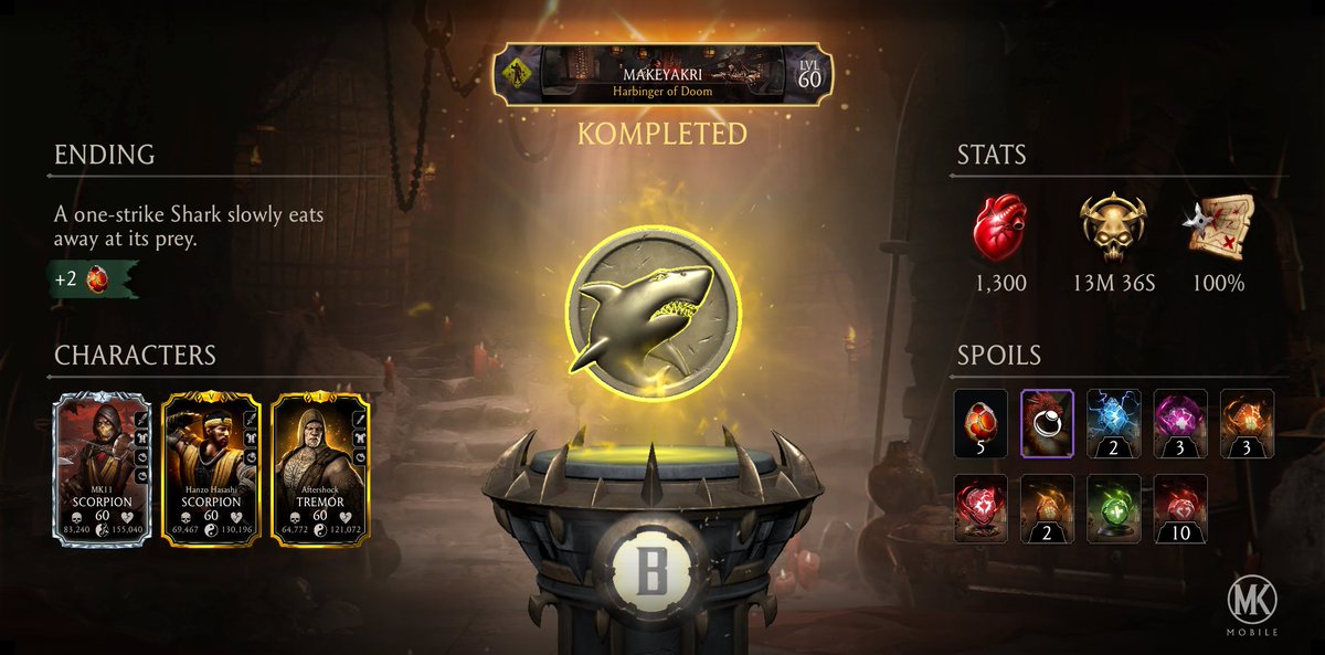 MrLittleEnt's tweet photo. I just completed a Krypt Run in Mortal Kombat mobile! Check out my stats. https://t.co/ujoqTFFyp6