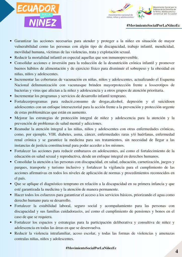 Movimiento Por la Niñez y Juventud #Ecuador tweet media