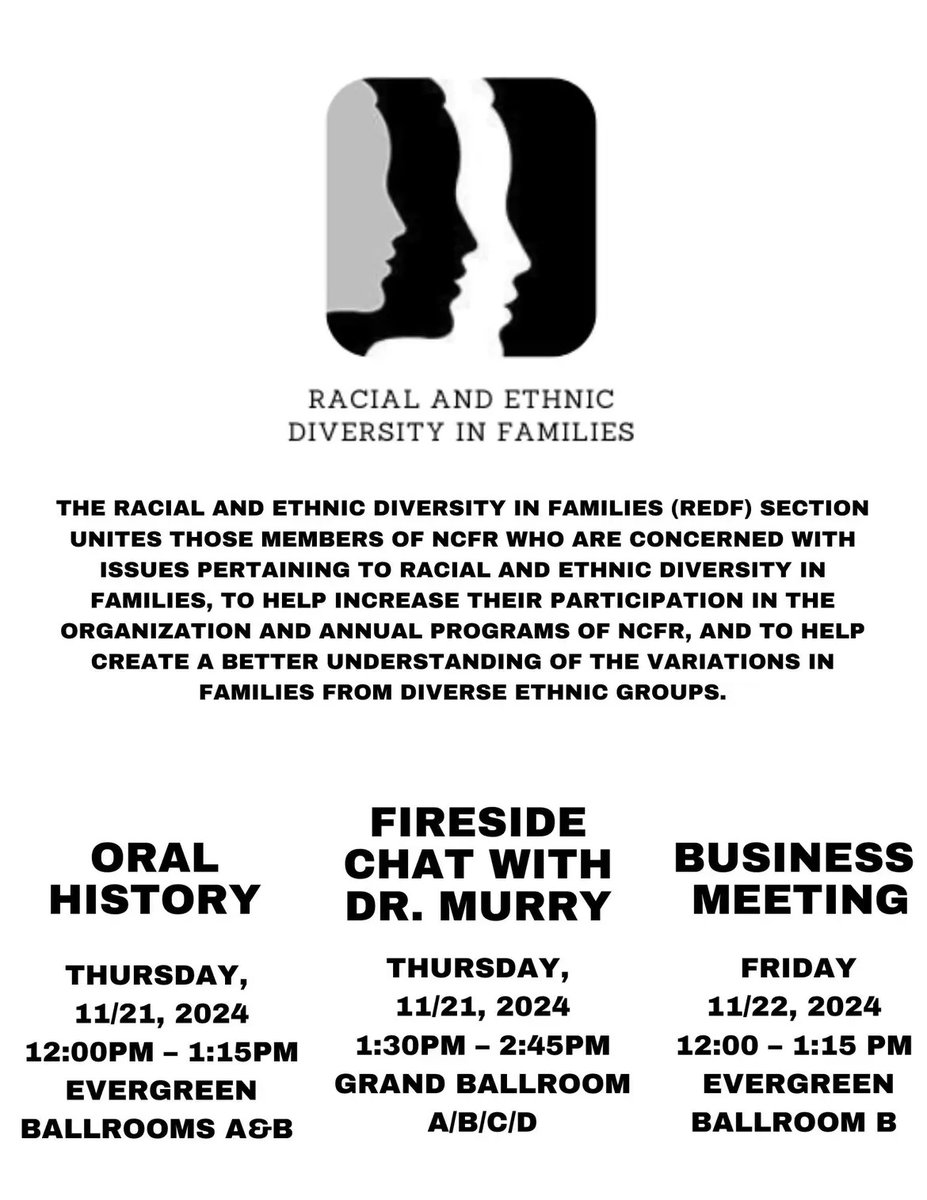 REDF's Oral History is tomorrow (Thursday) at noon in Evergreen Ballrooms A &amp; B, followed by Dr. Murry's Fireside Chat at 1:30pm in Grand Ballroom A/B/C/D. See you there.
