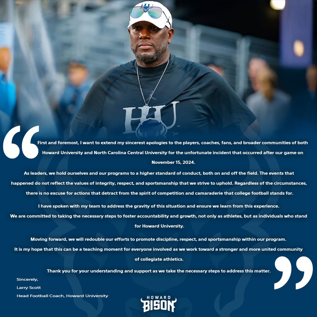 Statement from Coach Scott #STMDT