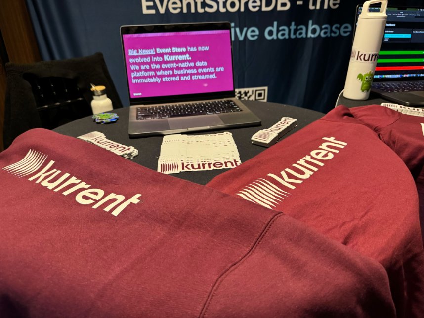 What’s our new favorite color? Glad you asked! It’s Kurrent plum!

Our lucky team @ #QConSF today is 1st to do an in-person reveal of our cool new brand.
