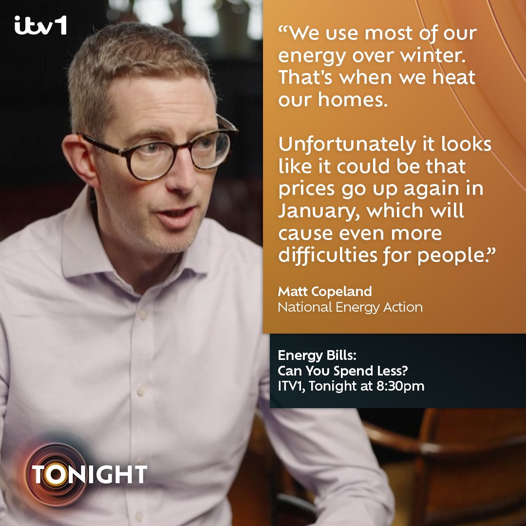 ITVTonight's tweet image. With energy bills expected to rise again in January, Datshiane Navanayagam looks into the different ways you can cut the cost of your energy bill.
Energy Bills: Can You Spend Less? on ITV1 at 8:30pm.
Get involved using #ITVTonight