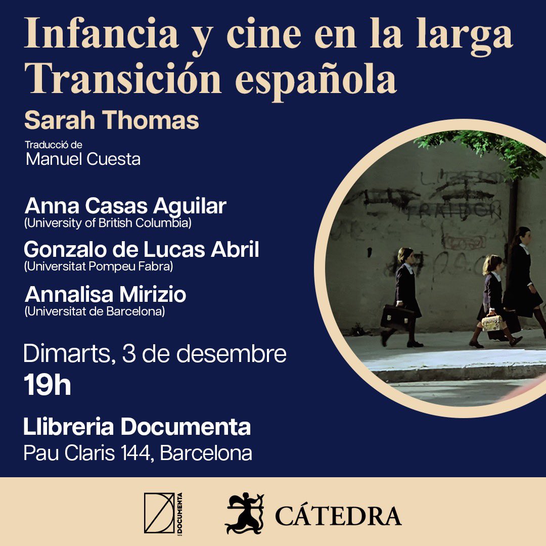 Estimada gent de Barcelona! Dimarts 3 de desembre estic de sort: es presentarà el meu llibre en castellà, traduït de meravella pel Manuel Cuesta y publicat per <a href="/Catedra_Ed/">Ediciones Cátedra</a> , amb un equip fabulós. Ens veiem a la libreria <a href="/DocumentaBCN/">Llibreria Documenta</a> en dues setmanes!