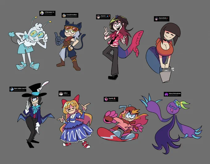 Finally finishing this!!  just posting the entire sheet of characters, I will be making more to practice or warm up for fun! 