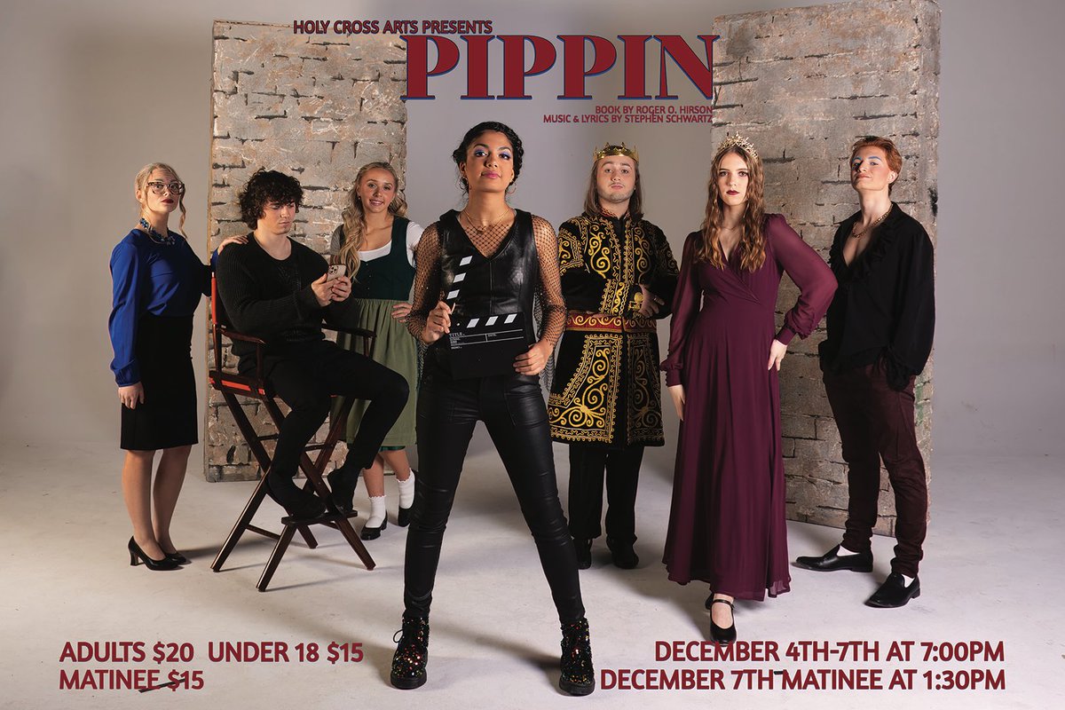 HolyCrossCSS's tweet photo. Tickets on sale beginning tonight at 7pm for another one of HC’s amazing musicals, Pippin. Dec 4-7th. The cast &amp; crew have been working very hard &amp; it’s another fantastic show. Online ticket sales only. Visit https://t.co/KQJDLHzPNC to purchase. https://t.co/eIrfe11jAG
