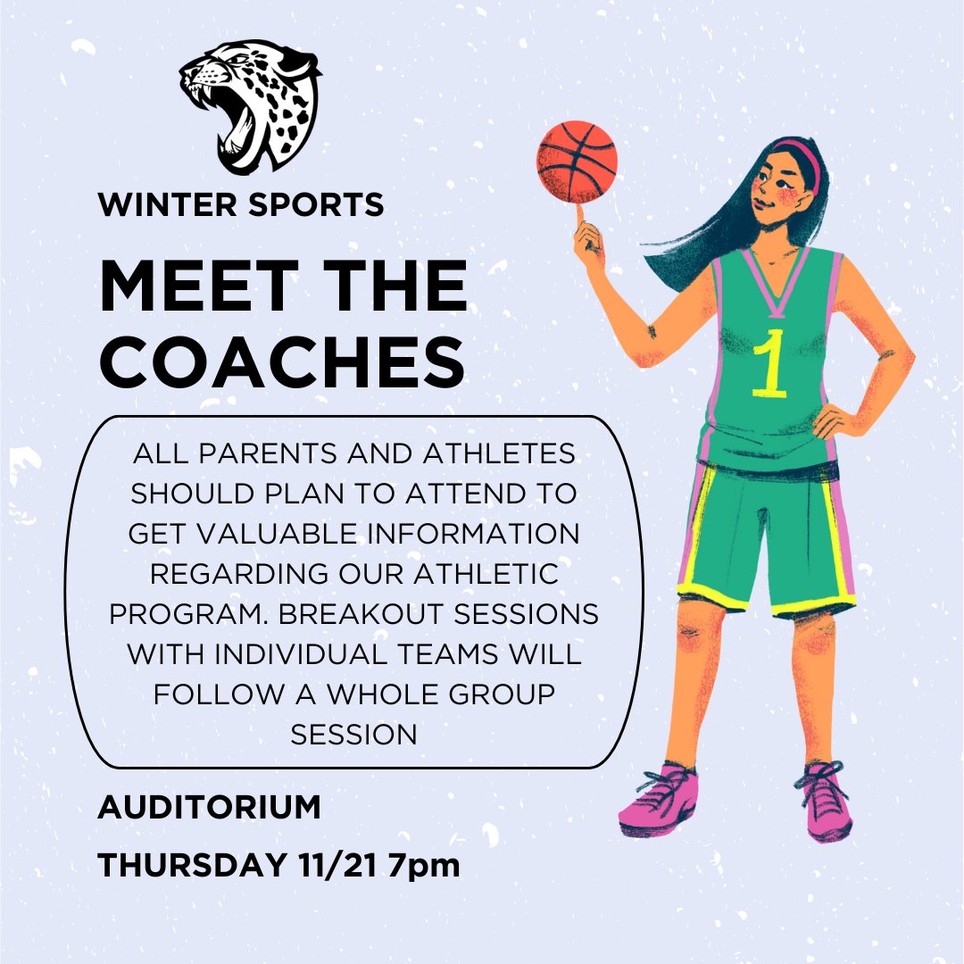 Winter Meet the Coaches is this Thursday!
<a href="/NorthwestJags/">NWJagsPrincipal</a> <a href="/NWHSBoosters/">NWHS Booster Club</a>