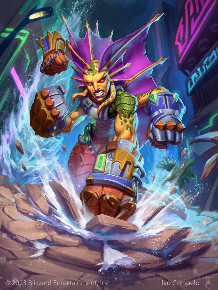 Groundbreaker 
For <a href="/PlayHearthstone/">Hearthstone</a>  Battlegrounds Season 9
AD: <a href="/leafaske/">Leaf🍃</a> 
For thumbnails and color comps visit:
 artstation.com/artwork/XJdN53