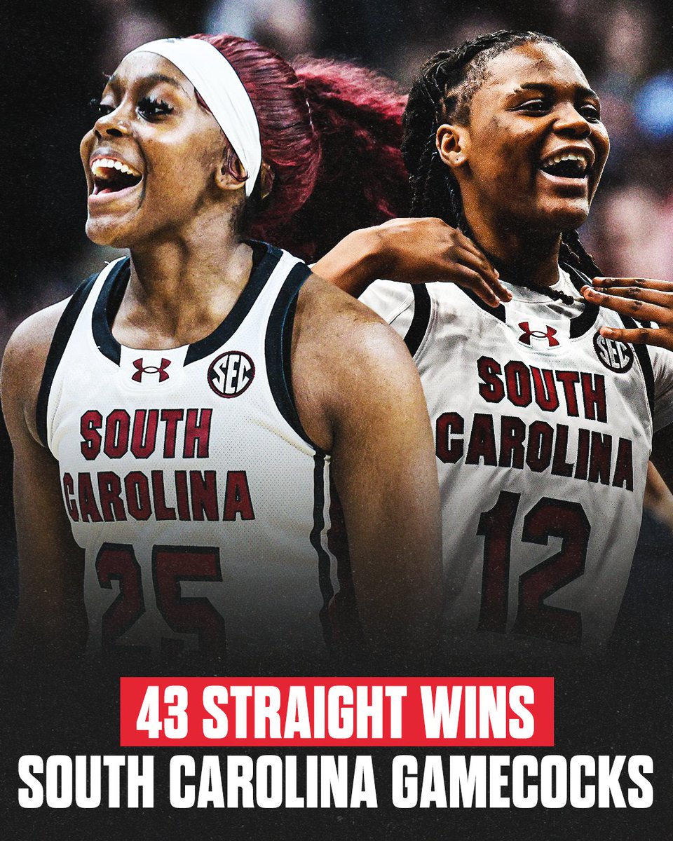 The longest win streak in <a href="/GamecockWBB/">South Carolina Women's Basketball</a> history👏