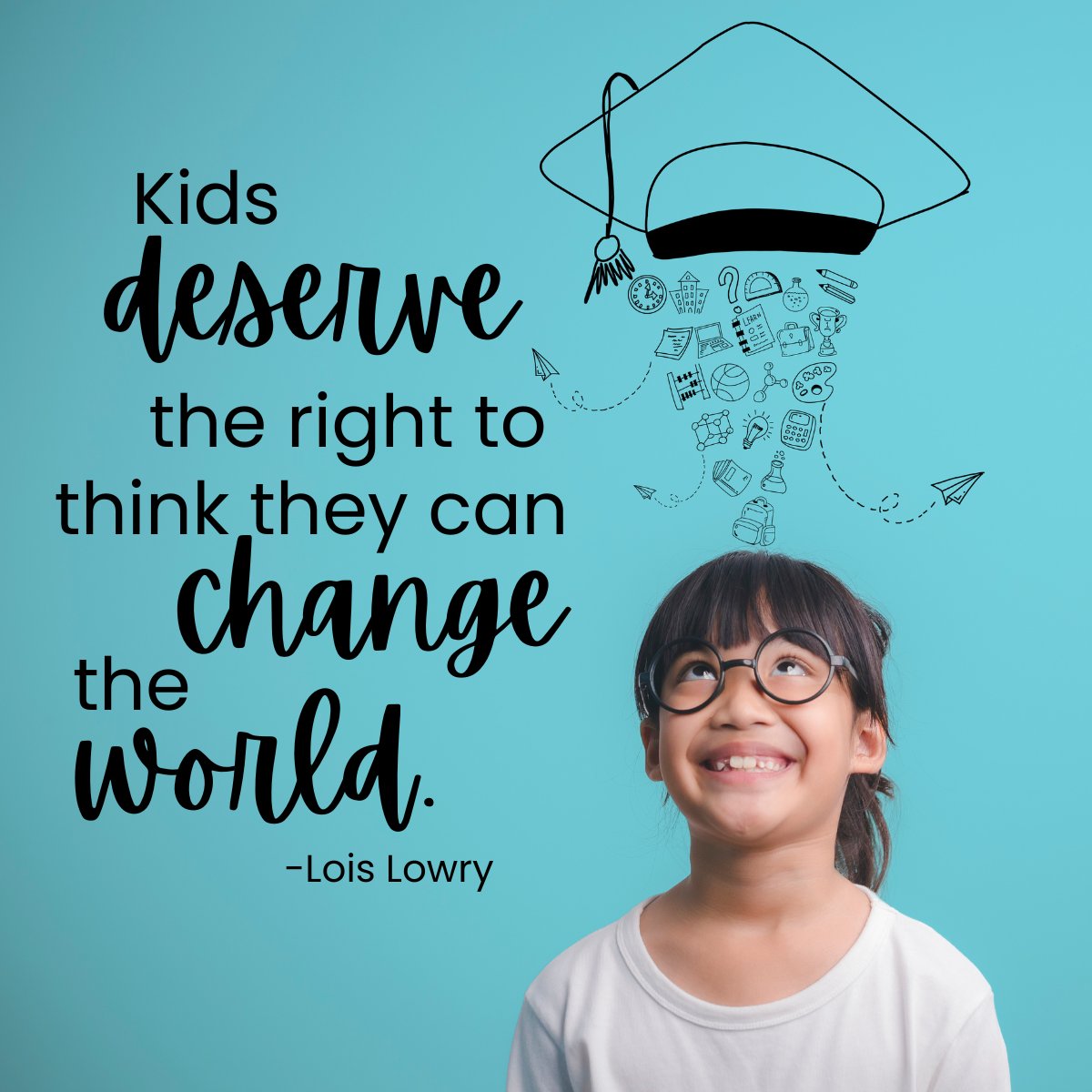 saline_CASA's tweet photo. “Kids deserve the right to think that they can change the world.” ~ Lois Lowry https://t.co/Wu96kXxisJ