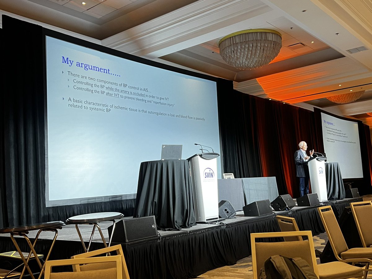 It’s the clash of the titans !! Blood pressure debate in acute ischemic stroke is as hots as it gets !! The two maestros Dr <a href="/TudorGJovin/">Tudor G. Jovin, MD</a> and Dr Jim Grotta at <a href="/svinsociety/">SVIN</a> engage in a enriching discussion #stroke #SVIN24