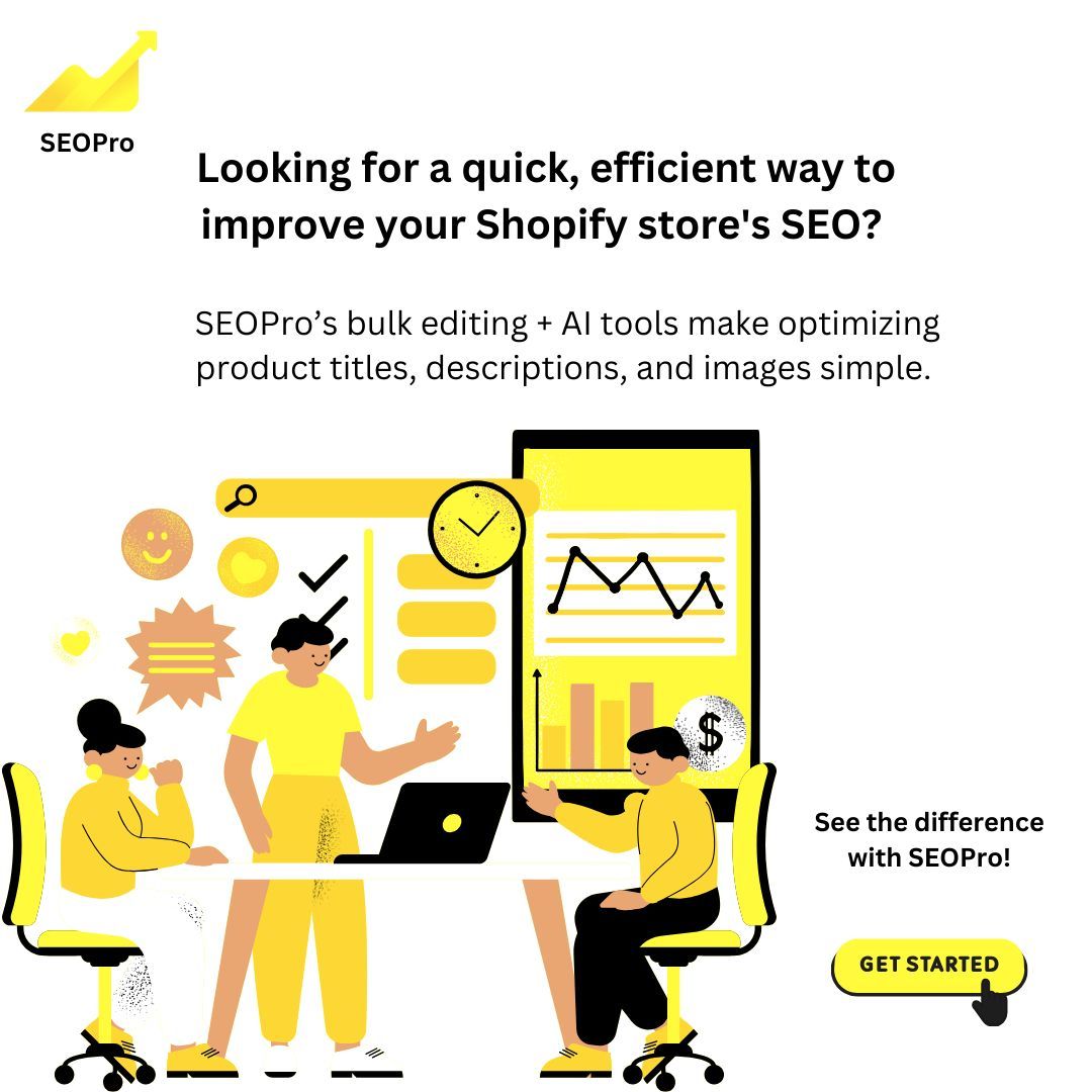 getSEOPro's tweet photo. Want fast, efficient SEO for your Shopify store? SEOPro’s bulk editing + AI tools make optimizing product titles, descriptions, and images simple. See the difference with SEOPro!
🔗 https://t.co/8DlqUQxdzm 
#BulkEditing #ShopifyApps #Ecommerce https://t.co/bFWgQi9YyY