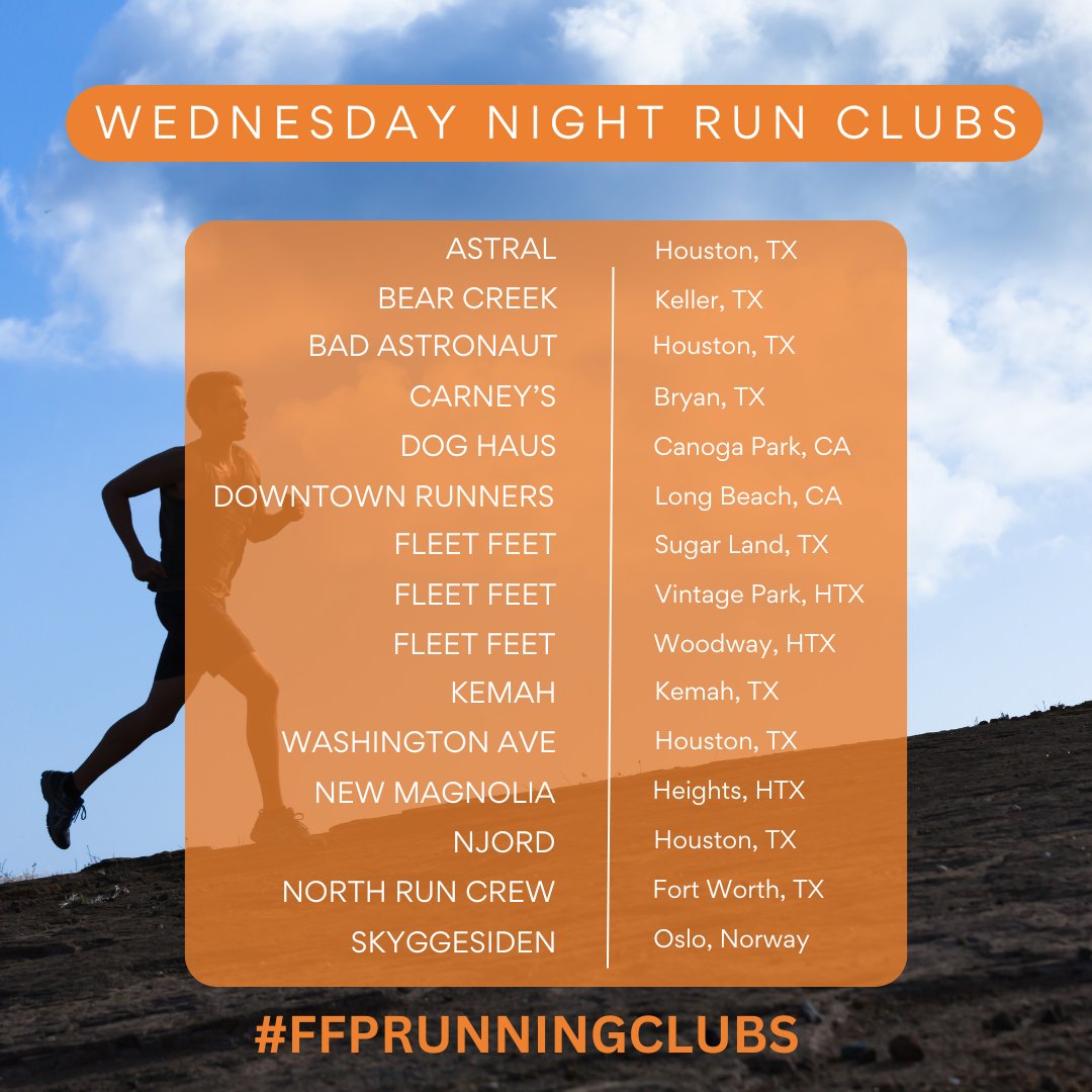 FFPRunningClubs's tweet photo. Wed. Night Run Clubs... we've got you covered! Let's goooooo!!! #ffprunningclubs https://t.co/0J1YHhYF18