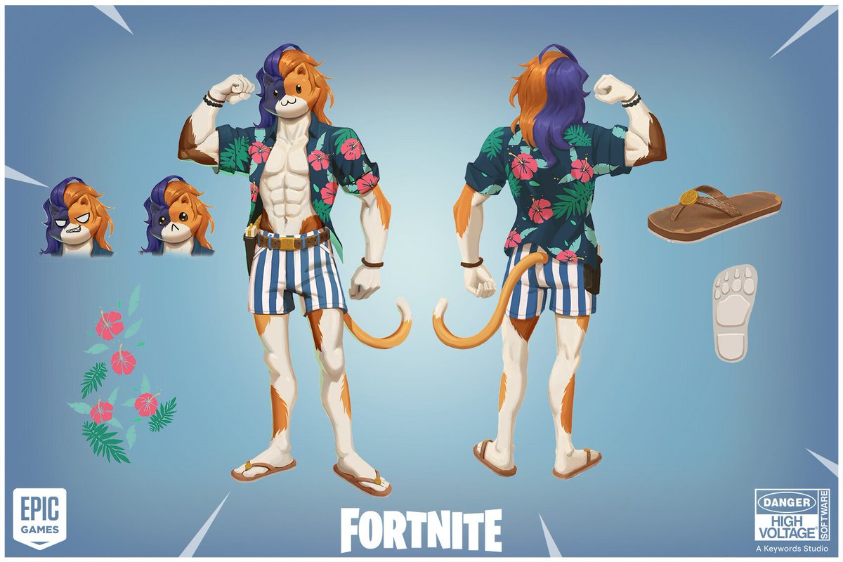 furry_fortnite's tweet photo. Original Concept Art for Purradise Meowscles by Emily Yu (from High Voltage Software's Artstation) #FurryFortnite 

Source: https://t.co/v0qGvV7byV https://t.co/GyrhTiQwxL