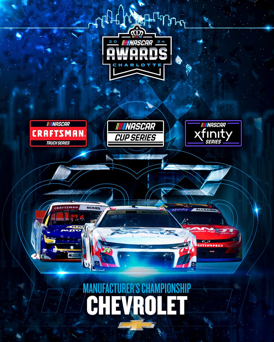 NASCAR's tweet photo. It's the bowties once again!

@TeamChevy wins the 2024 Manufacturer's Championship in all three NASCAR national series. https://t.co/UrupgZWe9d