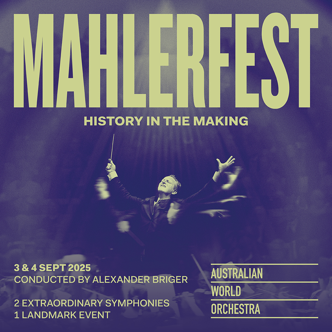 Australian World Orchestra (@ausworldorch) on Twitter photo Prepare to be part of history!
Performing Mahler 4 and 5 in one night, MAHLERFEST is a once-in-a-lifetime concert that promises to transcend the boundaries of musical storytelling. One night only at <a href="/artscentremelb/">Arts Centre Melbourne</a> & <a href="/SydOperaHouse/">Sydney Opera House</a>.
Tickets on sale now! australianworldorchestra.com.au/whats-on Prepare to be part of history!
Performing Mahler 4 and 5 in one night, MAHLERFEST is a once-in-a-lifetime concert that promises to transcend the boundaries of musical storytelling. One night only at <a href="/artscentremelb/">Arts Centre Melbourne</a> & <a href="/SydOperaHouse/">Sydney Opera House</a>.
Tickets on sale now! australianworldorchestra.com.au/whats-on