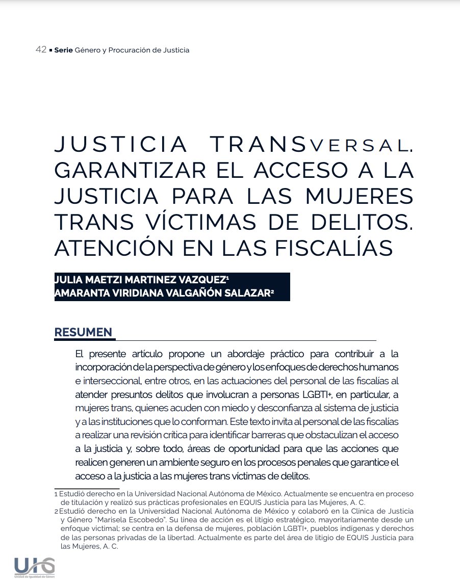 🕯️🏳️‍⚧️Día de la #MemoriaTrans: El sistema de justicia tiene una enorme deuda con las personas #trans. Queremos #JusticiaTRANSversal ✊🏾 para ello, es crucial generar un ambiente seguro para las #MujeresTrans víctimas de delitos. ¿Cómo? Nuestra <a href="/VValganon/">Amaranta</a> y Julia Maetzi lo detallan