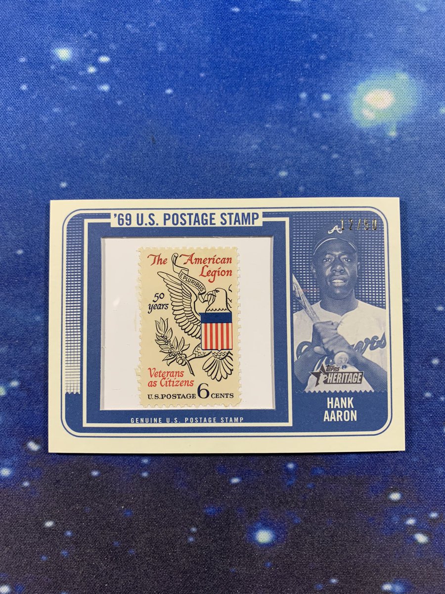 #StackEmUpSale

‘18 Heritage Hank Aaron 1969 US Postage Stamp /50! 

$45

Stacking through tonight!
See pinned tweet for info!