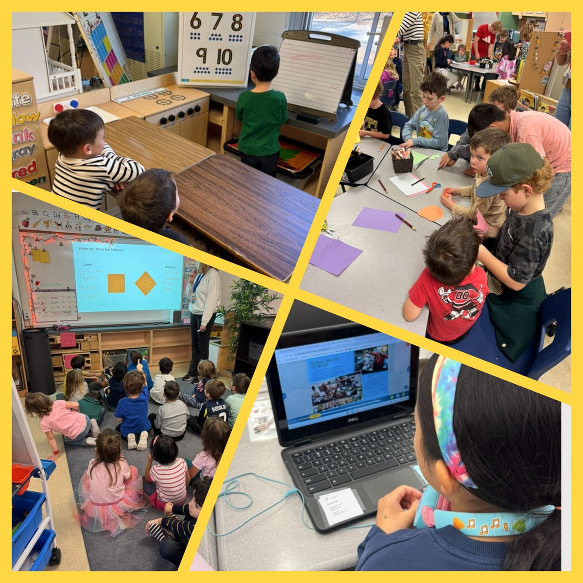 So much amazing learning happening around the school! From practising reading with Spark reading, exploring shapes with “ same and different”, playing school and connecting with learning buddies, our halls are buzzing with curiosity and growth! #MakwendamMoments
