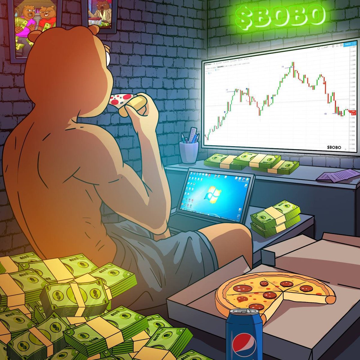 bobocoineth's tweet image. Just another day in the trenches. $BOBO