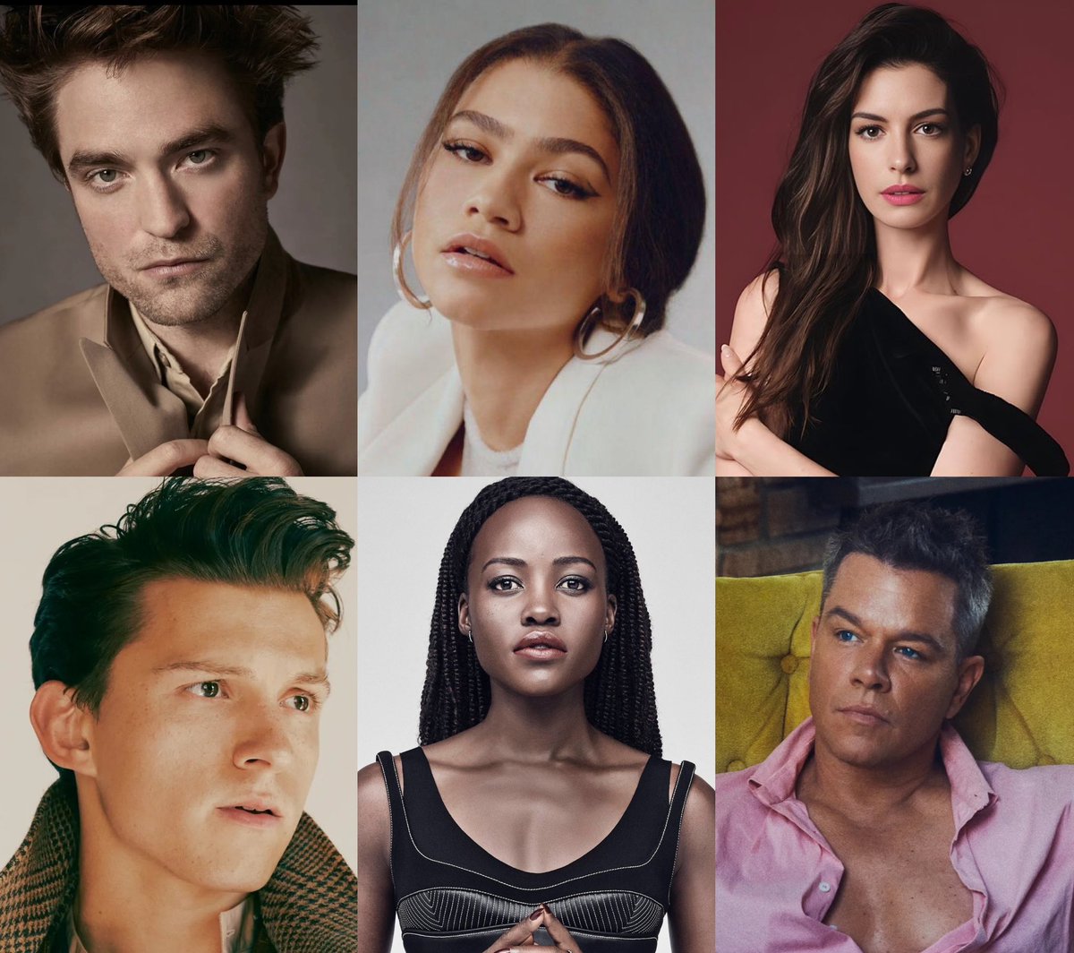 PopBase's tweet photo. Robert Pattinson has joined the cast of Christopher Nolan’s next movie which will also star Zendaya, Anne Hathaway, Tom Holland, Lupita Nyong’o and Matt Damon. https://t.co/trv0UXIAiG