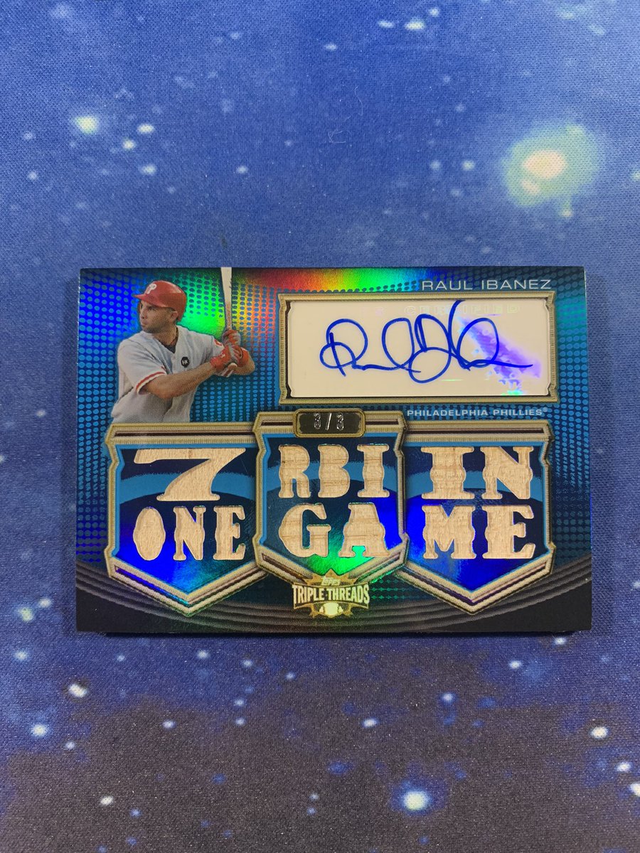 #StackEmUpSale

Raul Ibanez TTT /3! 

$115

Stacking through tonight!
See pinned tweet for info!