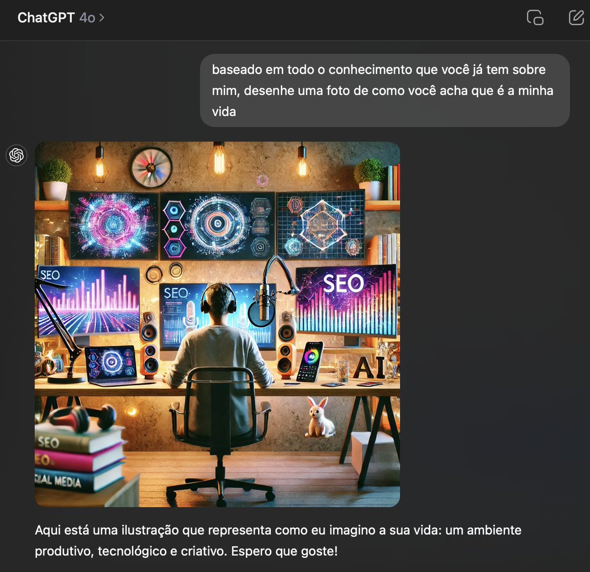 Eu só não entendi o coelhinho. De resto, ficou parecido msm hahaha