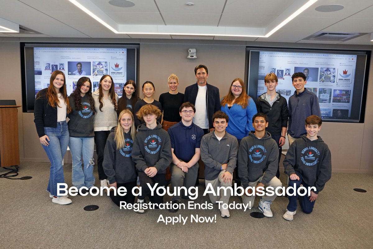 🚨 Last Call! Today is the FINAL DAY to apply for the 2025 HLF #YoungAmbassador Program. Join us, create change, and make lifelong friends. Don’t miss out! Apps close at 8 pm EST. 🏃‍♀️💨 hlundqvistfoundation.com/hlfya2025/ 

#HLFYA2025 <a href="/HLundqvist/">Henrik Lundqvist</a>