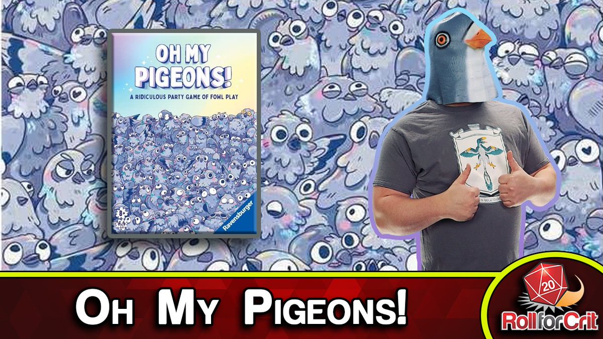 Roll For Crit (@rollforcrit) on Twitter photo Pigeons: the embodiment of chaos. That is what this game from <a href="/RavensburgerNA/">Ravensburger North America</a> wishes to reveal unto you. For those who reveal in randomness, this will bring a smile to your face. Those who like order...not so much. Watch the review to learn more!
youtu.be/grpWB6-bUdU Pigeons: the embodiment of chaos. That is what this game from <a href="/RavensburgerNA/">Ravensburger North America</a> wishes to reveal unto you. For those who reveal in randomness, this will bring a smile to your face. Those who like order...not so much. Watch the review to learn more!
youtu.be/grpWB6-bUdU