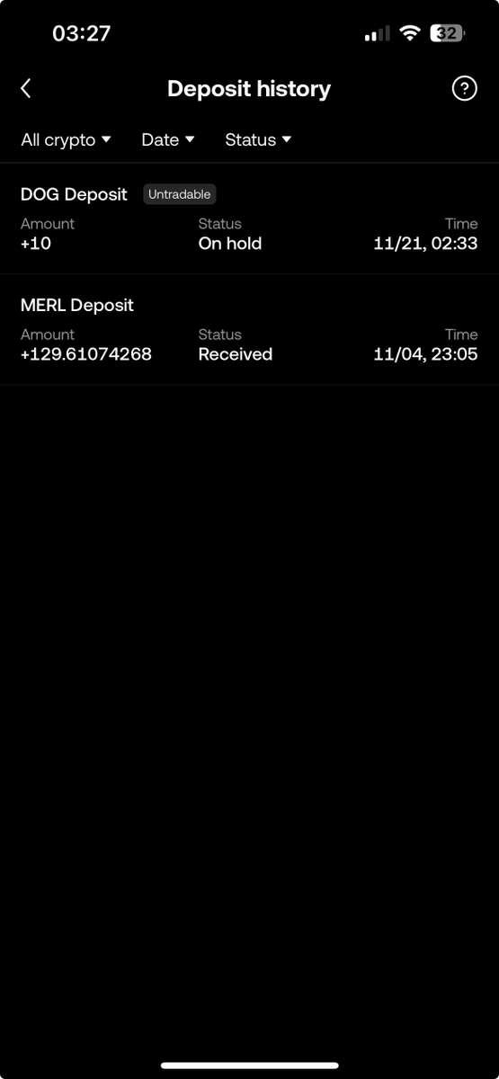 Nftenthdoge's tweet photo. $DOG might be coming to OKX sooner than you think. Just deposited 10 $DOG into my OKX account and saw this! 🚀👀 #DOGARMY @LeonidasNFT https://t.co/uu1ViBH5pU