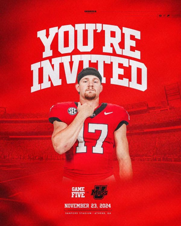 I’ll be at UGA this Saturday, thanks for the invite!
<a href="/CoachWMuschamp/">Will Muschamp</a> <a href="/KirbySmartUGA/">Coach Kirby Smart</a> <a href="/CoachHaywoodPHS/">Brandon Haywood</a> <a href="/CoachSchuUGA/">Glenn Schumann</a> <a href="/RustyMansell_/">Rusty Mansell</a> <a href="/ChadSimmons_/">ChadSimmons</a> <a href="/NEGARecruits/">Northeast Georgia Recruits</a> <a href="/coach_thartley/">Todd Hartley</a> <a href="/NwFBRecruits/">NW Football Recruits</a> <a href="/RecruitGeorgia/">Recruit Georgia</a> <a href="/PHSDragonsFB/">Pepperell Dragons Football</a> <a href="/PHSFBRecruits/">Pepperell Dragons FB Recruiting Page</a> <a href="/mfarrellsports/">Mike Farrell</a> <a href="/__AustinButler/">AB</a> <a href="/AFarrersports/">Alex Farrer</a>