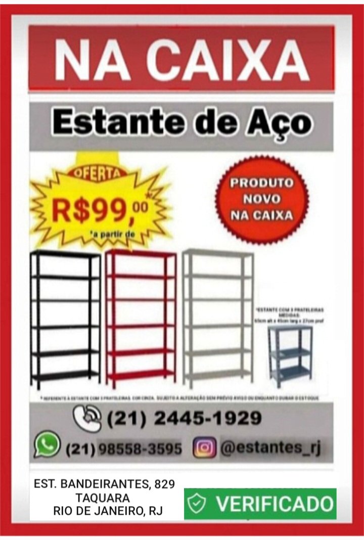 Estantes_RJ's tweet photo. Organize com Força:💥 Com R$99,00, você consegue!
Zap (21) 98558-3595

A Estante de Aço perfeita para suporte e durabilidade incomparáveis 💥

#prateleira #promo #promoção #RiodeJaneiro
#estoque #logistica #desconto #atacado #varejo https://t.co/XQqSxAFolq