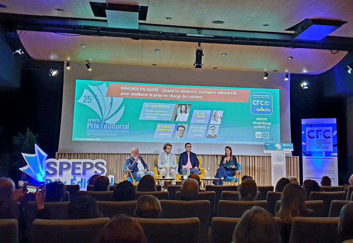 Ce 20 novembre s'est tenu le 25ème #PrixEditorial de la Presse et de l'Edition des Professions de Santé, organisé par <a href="/speps_fr/">SPEPS</a>

Des échanges riches à travers une table ronde sur l'impact de l'intelligence artificielle dans le secteur de la santé, animée par <a href="/monteil_cecile/">Cécile Monteil</a>
