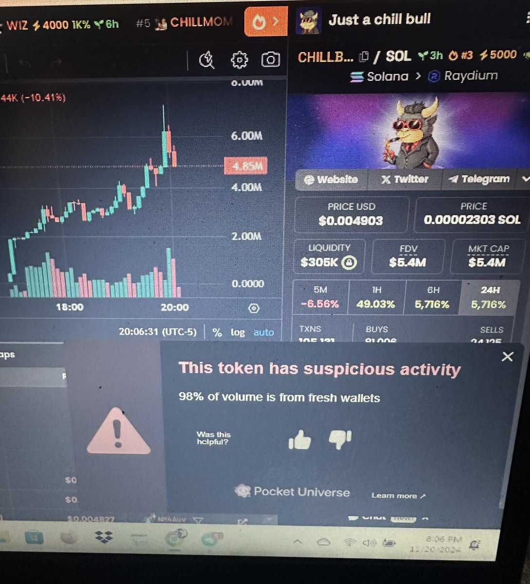 #chillbull 

Nothing to see here mining my business. 

#memecoin #PumpFunLaunch #solana