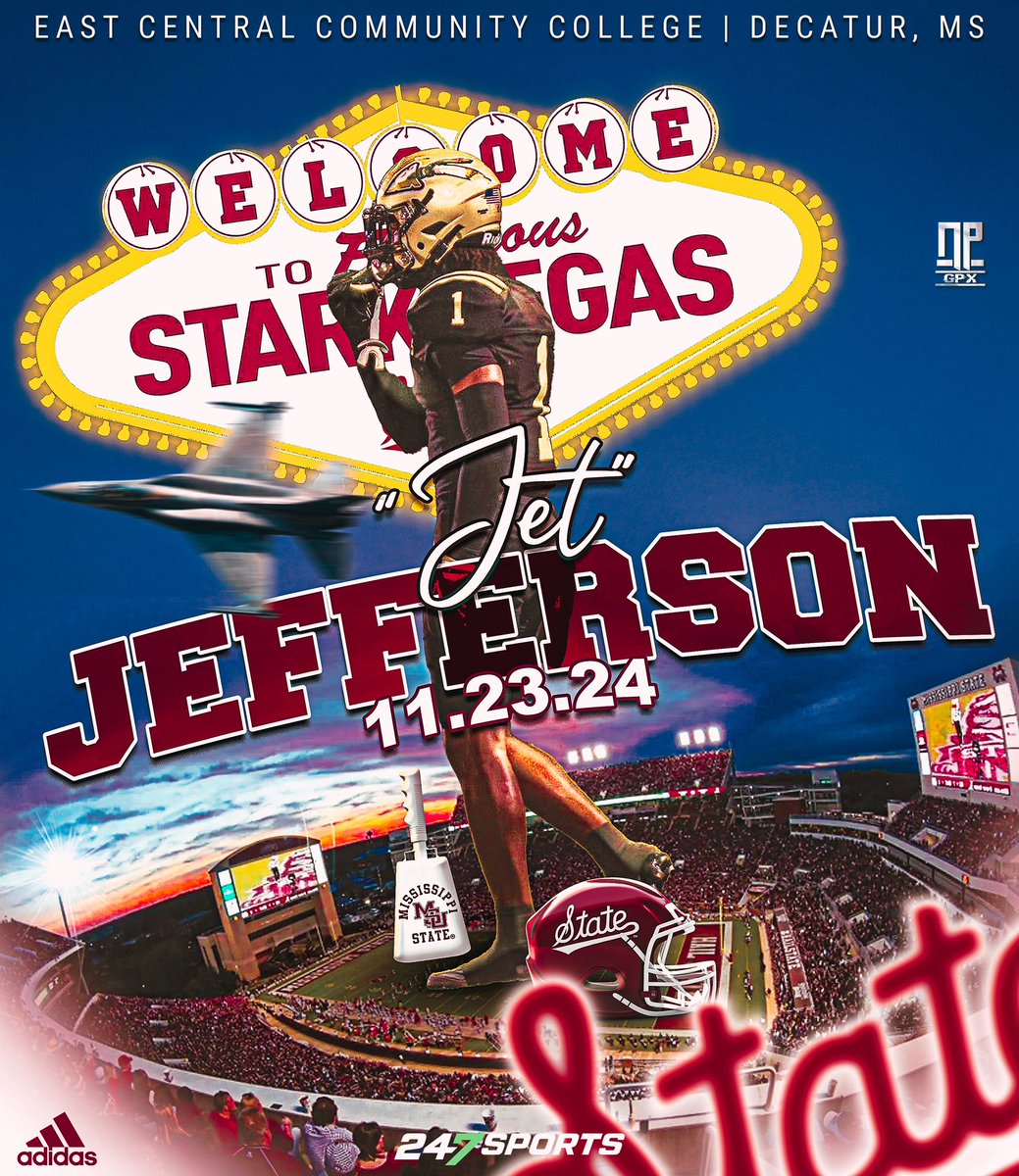 Amarien “Jet” Jefferson (<a href="/_AmarienJJet/">Amarien “Jet🛩️” Jefferson</a>), the class of 2025 junior college defensive back from East Central Community College (Decatur, MS), will be landing in Starkvegas on Saturday! #HailState 🛩️